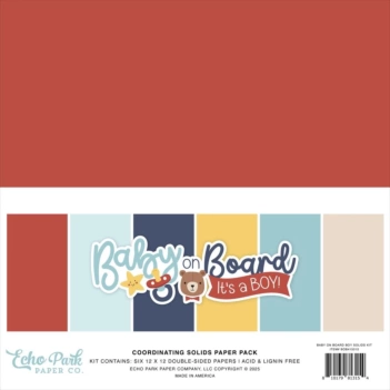 Kit de scrapbooking colores sólidos Baby on Board Boy Echo Park 30x30cm