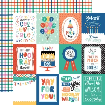 Papel 3"x4" Journaling Cards Hip Hip Hooray Echo Park 30x30cm