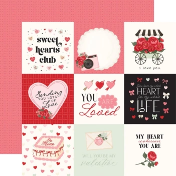 Papel 4x4 Journaling Cards Be Mine Carta Bella 30x30cm