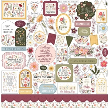 Cardstock stickers Pressed Floral Carta Bella 30x30cm