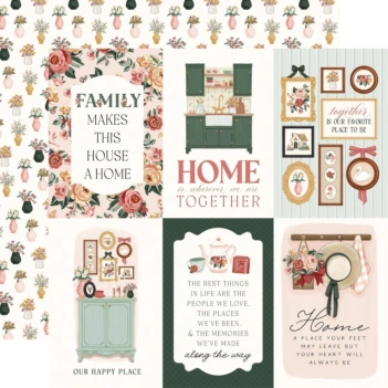 Papier 4 "x6" Journaling Cards Feels Like Home Carta Bella 30x30cm