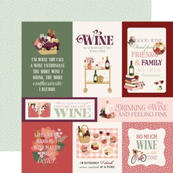 Papel 6x4" Journaling Cards Wine Carta Bella 30x30cm