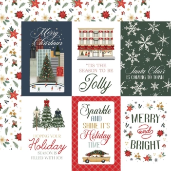 Papel 4x6 Journaling Cards Christmas in the City Carta Bella 30x30cm