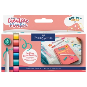6er-Set Acryl-Pinselstifte „Holiday Vibes“ von Goldfaber, Faber-Castell