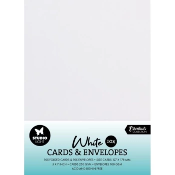 Set de Cartas y Sobres Blancos Studio Light 12x17cm