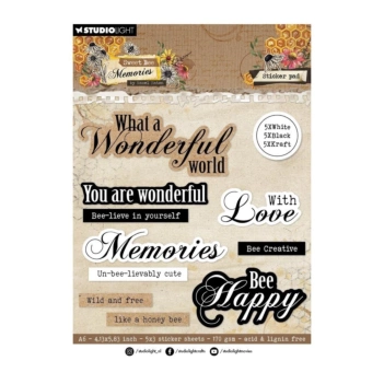 Studio Light Sweet Bee Memories Stickersbuch Sentiments   
