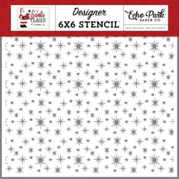 Pochoir Glistening Christmas Stars Santa Claus Echo Park 15x15cm