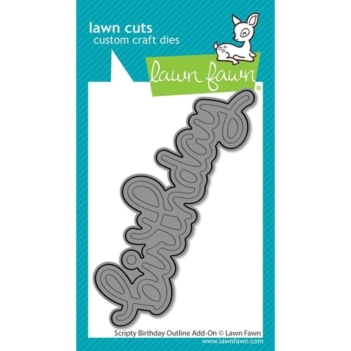 Troqueles Scripty Birthday Outline Add-On Lawn Fawn