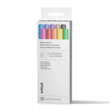 10er-Set Glitter Rainbow Gelstifte + Cricut-Adapter 0,8 mm
