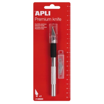 Cuchilla de precisión y 3 recambios Premium Apli