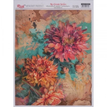 Rice Paper Dahlias Rich 29x42cm