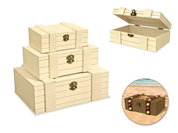 Zestaw 3 Pudełek Drewnianych MultiCraft