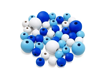 Cuentas de Madera Tonos Azules MultiCraft