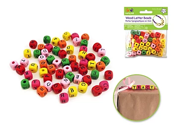 Cuentas de Madera de Colores Abecedario MultiCraft 10mm
