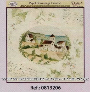 Decoupage paper 0813206 Landscape and ivy 30x30 cm. Dayka