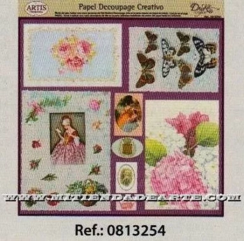 Decoupage paper 0813254 Patchwork of flowers and butterflies 30x30 cm. Dayka