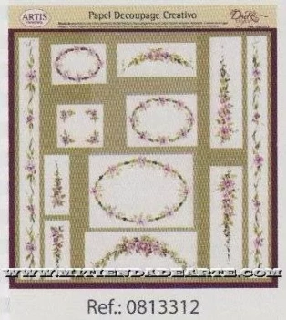 Papier do decoupage 0813312 Girlandy kwiatowe 30x30 cm. Dayka