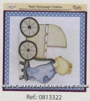 Decoupage paper 0813322 Teddy and cart 30x30 cm. Dayka