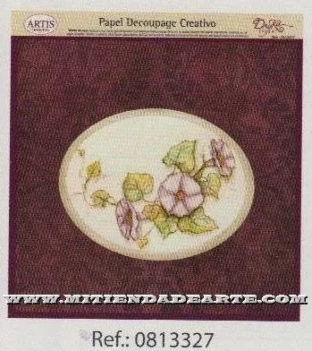 Papel de Decoupage 0813327 Ovalo con flores 30x30 cm. Dayka