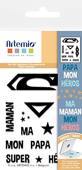 Tampons transparents Super Papa Maman Artemio