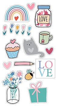 Puffy stickers Love Artemio