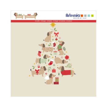 Set de scrapbooking Woofy Xmas Artemio 30x30cm