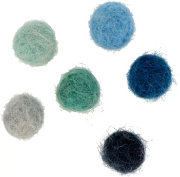 Lot de 60 pompons en laine feutrée bleu Artemio 1cm