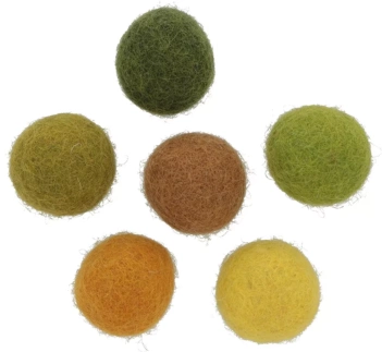 Set 12 pompones de lana afieltrada Verdes Artemio 2,5cm
