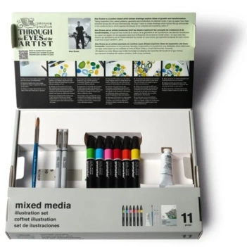 Set 11 pieces illustration mIxed media Winsor &amp; Newton