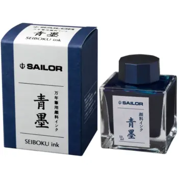 Tintenfass mit blau-schwarzer Tinte für den Souboku Sailor Füllfederhalter, 50 ml