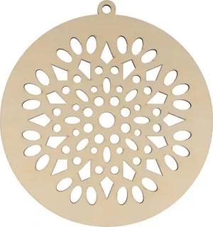Die-Cut de Madera Medallón con Copo de Nieve Artemio

