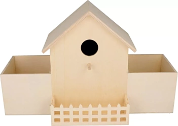 Casita de pájaros de madera con 2 compartimentos Artemio
