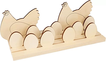 Kit siluetas de madera Gallinas y Huevos Artemio