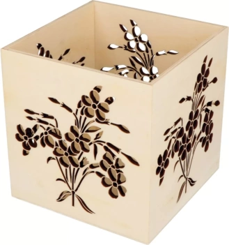 Wooden bucket Flowers Botany Artemio