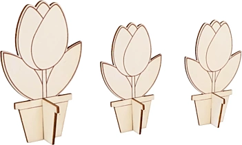 Lot de 3 tulipes 3D Artemio