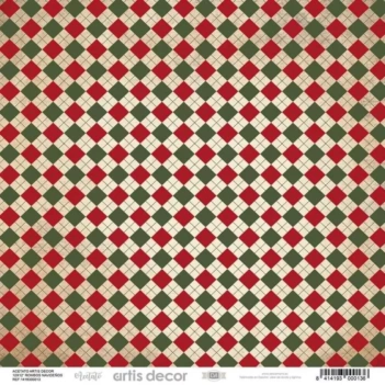 Papel de Acetato Rombos Navideños Navidad Clásica Vintage Artis Decor 30x30cm