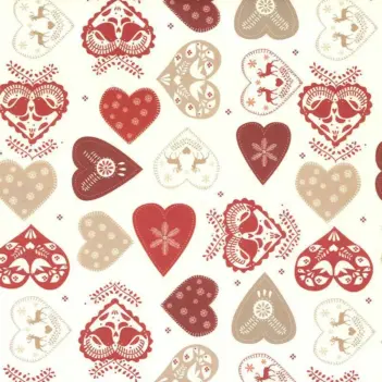 Papel Tassotti Corazones de navidad