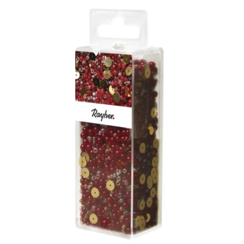Cuentas de Vidrio Rojo Clásico Rayher 80g