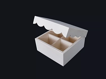 Scalloped box for herbal tea