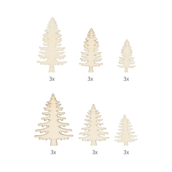Die-cuts de madera Abetos Hiver Enchanté Artemio
