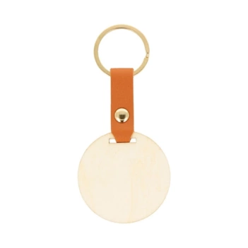 Llavero de madera y polipiel Circular Artemio