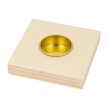 Portacandele quadrato in legno Artemio