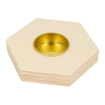 Bougeoir en bois Hexagone Artemio