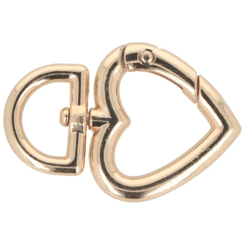 Set 2 moschettoni dorati Artemio Heart