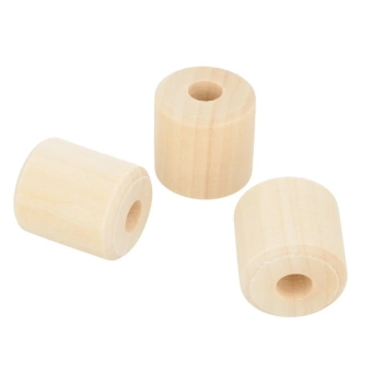 Set de 3 perles cylindriques en bois Artemio