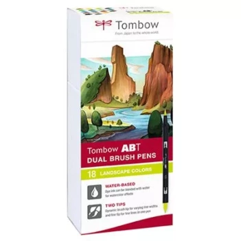 Tombow Set van 18 ABT Dual Brush Markers - Landscape Colours