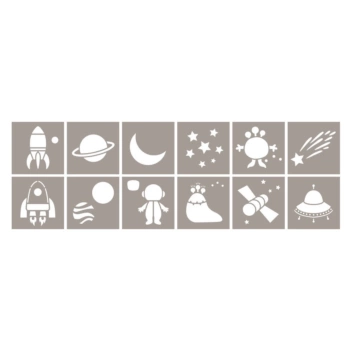 Artemio Set 12 Stencils Weltraum 