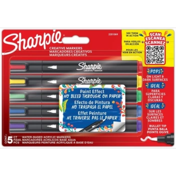 Sharpie Creative Set 5 Acrylfarbstiften mit runder Spitze