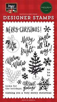 Sellos Transparentes Jingle All The Way Happy Christmas Carta Bella