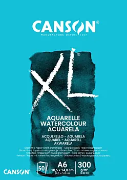 Canson XL Aquarellblock kurze Seite geklebt Canson A6 300g/m² 300g/m²